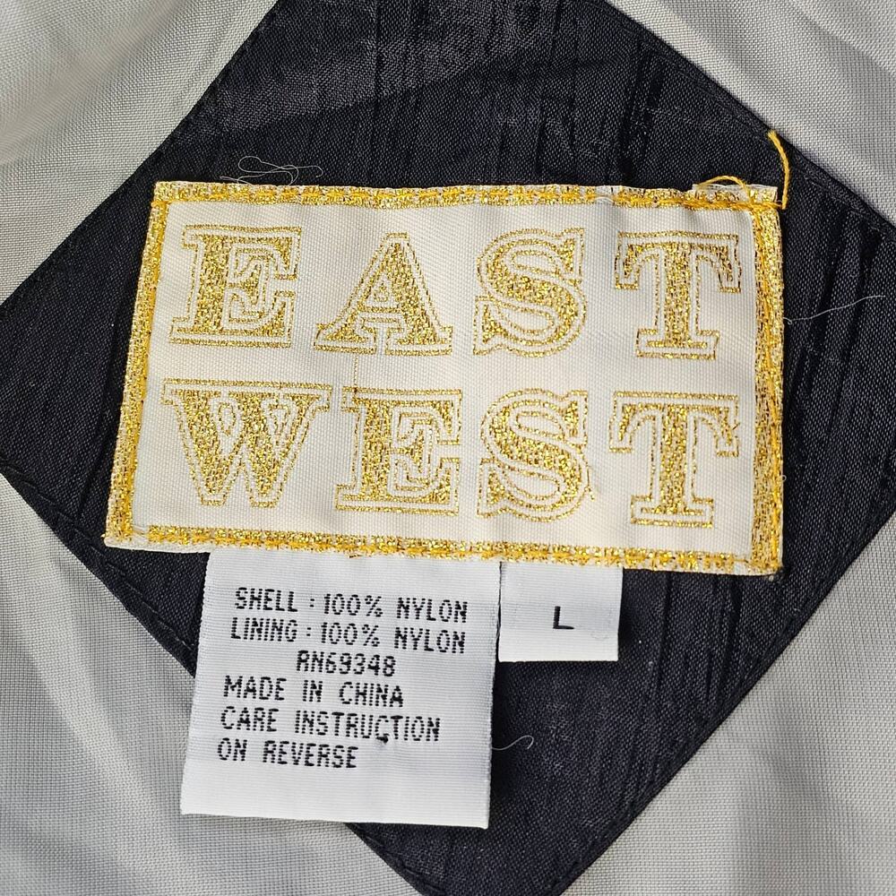 Vintage 80s East West Windbreaker cream silver blue women's Large - Picture 3 of 13